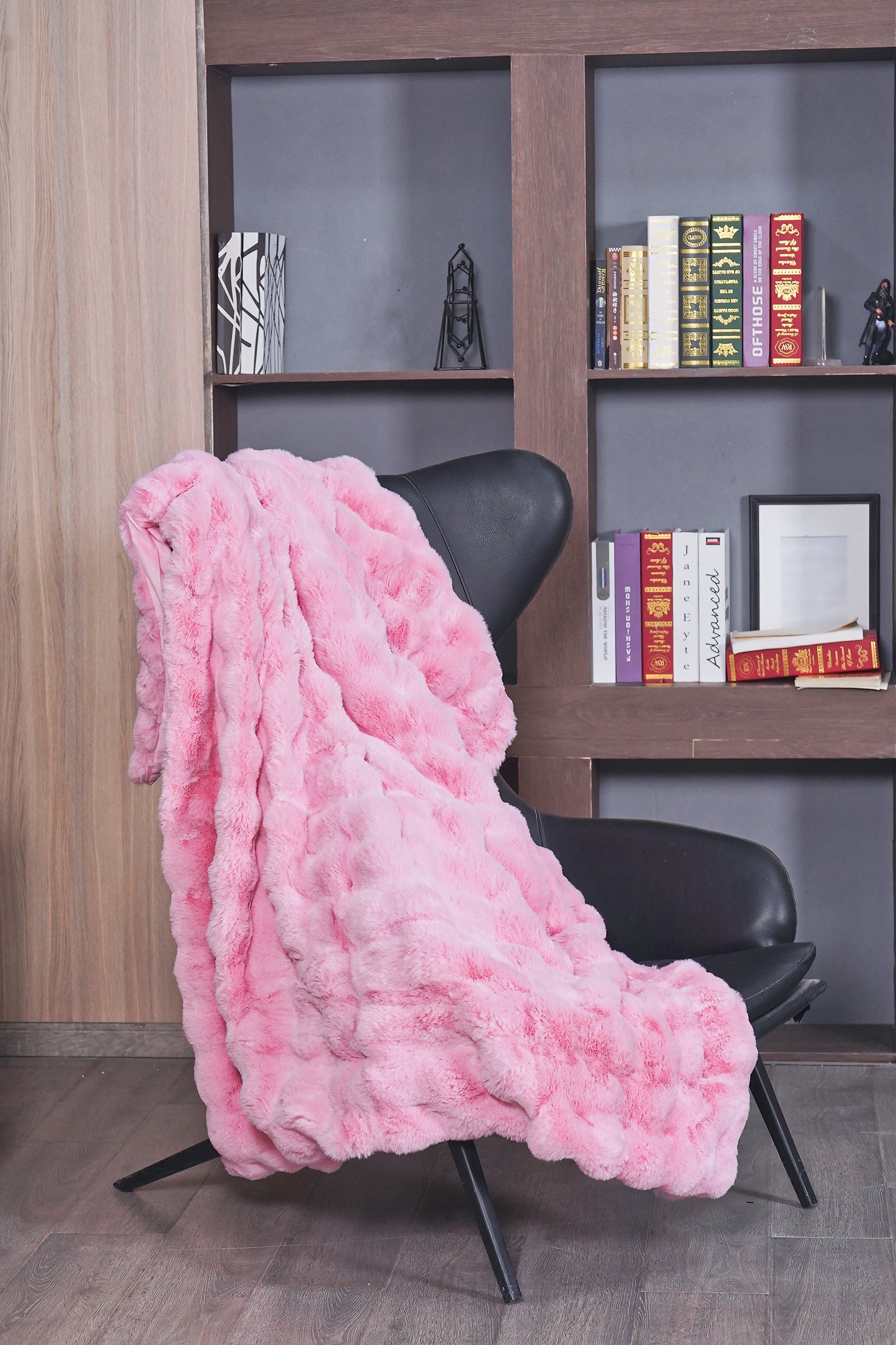 KayWing Faux Rabbit Fur Throw Blanket Luxury Fluffy Bubble Plush - Ultra Soft Cozy for Sofa Bedroom